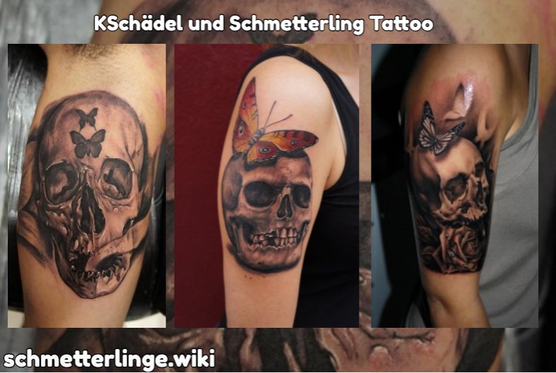 Schädel und Schmetterling Tattoo 